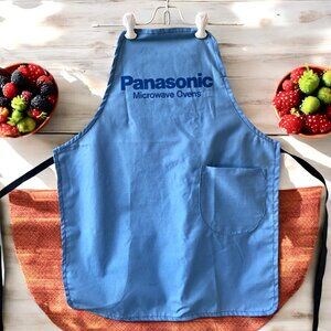 Vintage Rare Kitchen Blue Cooking Apron Panasonic Microwave Small AS IS